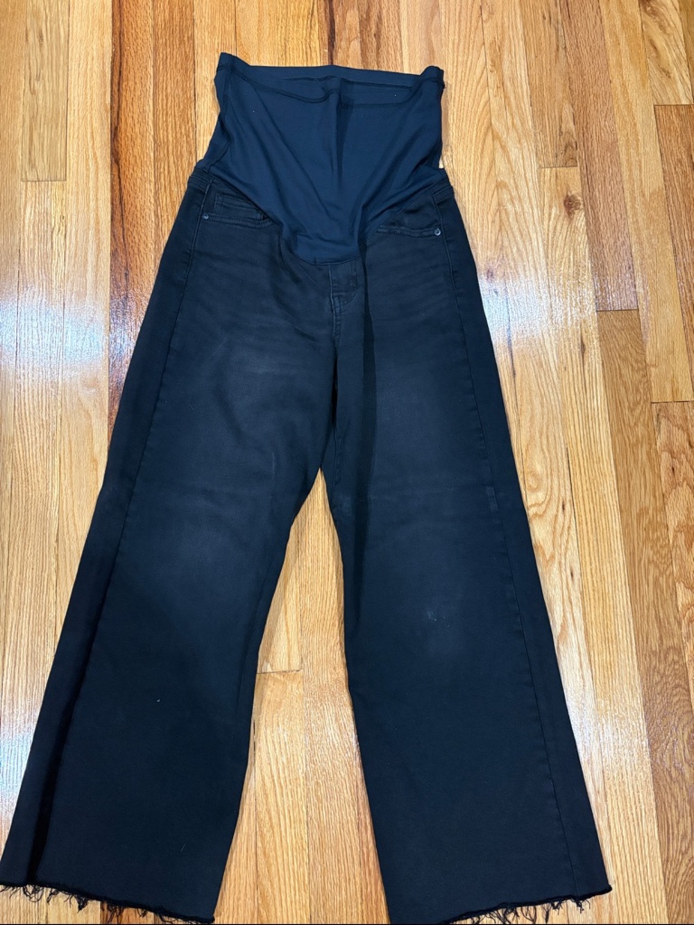 Pinkblush Black Maternity Wide-Leg Jeans